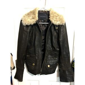 Banana Republic brown leather bomber jacket xs